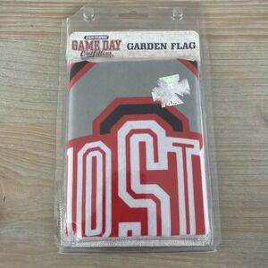 New ! OSU BUCKEYS OFFICIAL GAMEDAY OHIO STATE "Logo Flag," (28" x 40") HOME YARD